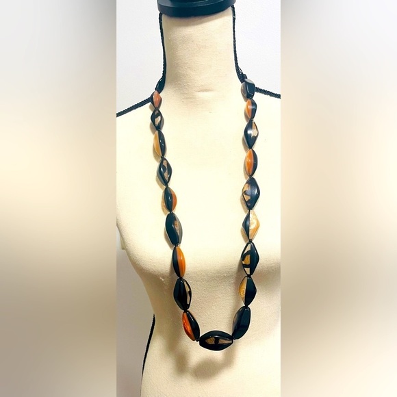 NWT Chico’s Animal Print Hair Calf Necklace - Picture 1 of 10